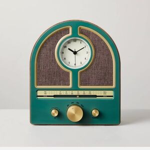 Vintage Portable AM/FM Radio Wood and Green - Hearth & Hand with Magnolia